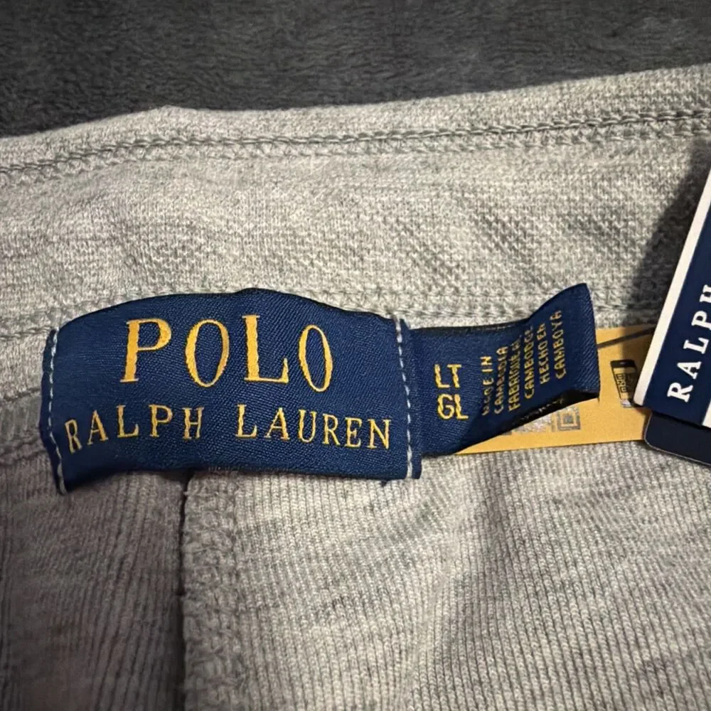 LARGE TALL Mens Polo Ralph Lauren Solid Knit Shorts Grey